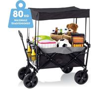 EASYmaxx Bollerwagen avec toit - pliable - anthracite/noir
