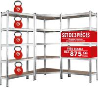 EASYmaxx Étagère pour Charges Lourdes 180 x 90 x 40 cm Capacité d'env. 875 kg avec 5 étagères réglables Étagère de Rangement Idéal pour la Cave, Le Garage, la Salle de Loisirs, l'atelier