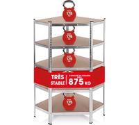 EASYmaxx Étagère pour Charges Lourdes 180 x 90 x 40 cm Capacité d'env. 875 kg avec 5 étagères réglables Étagère de Rangement Idéal pour la Cave, Le Garage, la Salle de Loisirs, l'atelier