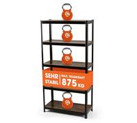 EASYmaxx Étagère pour Charges Lourdes, 180 x 90 x 40 cm, Aspect Bois, capacité de Charge 875 kg, 175 kg par Niveau, établi, étagère de Cave, étagère de Rangement avec 5 étagères réglables, pour Cave