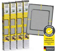 EASYmaxx Insect Protect | Moustiquaire télescopique | Moustiquaire de fenêtre | avec cadre prémonté | moustiquaire extensible | moustiquaire intégrée | anthracite | set de 4 pièces