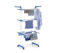 EASYmaxx Linge-Tower | Séchoir à Linge à roulettes, 16 m de Longueur de séchage & 3 étages | 2 Ailes latérales pour 14 cintres | Sécher sans électricité à l'intérieur & à l'extérieur | 126x63x172cm