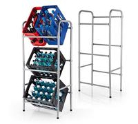 EASYmaxx Lot de 2 étagères en métal pour 3 caisses à boissons | Rangement peu encombrant, pratique et organisé sur 3 étages | Étagère pour l'ordre et l'espace dans votre maison