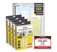 EASYmaxx Moustiquaire de fenêtre avec Fixation magnétique innovante | Moustiquaire jusqu'à 110x130 cm découpable Individuellement, Pas de perçage ni de vissage | Fixation avec 12 aimants [4 Pièces]