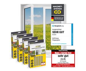EASYmaxx Moskitonetz 4er Set Fenêtre 150x130 150x180 Noir/Blanc 12 Aimants
