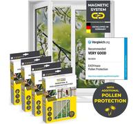 EASYmaxx Moustiquaire de fenêtre avec protection contre le pollen & Magic Click | Peut être découpée pour des fenêtres jusqu'à 150x130cm | Montage facile avec 12 aimants - pas de perçage [4 Pièces]