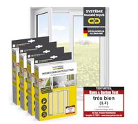 EASYmaxx Moustiquaire de fenêtre avec Fixation magnétique innovante | Moustiquaire jusqu'à 150x180 cm découpable Individuellement, Pas de perçage ni de vissage | Fixation avec 12 aimants [4 Pièces]