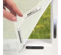 EASYmaxx Moustiquaire de fenêtre avec Fixation magnétique innovante | Moustiquaire jusqu'à 150x180 cm découpable Individuellement, Pas de perçage ni de vissage | Fixation avec 12 aimants [Blanc]