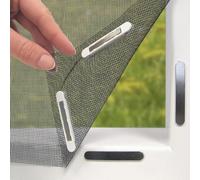 EASYmaxx Moustiquaire de fenêtre avec Fixation magnétique innovante | Moustiquaire jusqu'à 150x180 cm découpable Individuellement, Pas de perçage ni de vissage | Fixation avec 12 aimants [Noir]