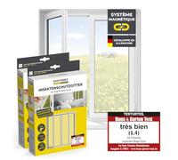 EASYmaxx Moustiquaire de fenêtre avec Fixation magnétique innovante | Moustiquaire jusqu'à 150x180 cm découpable Individuellement, Pas de perçage ni de vissage | Fixation avec 12 aimants [2 Pièces]