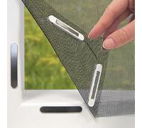 EASYmaxx Moustiquaire de fenêtre avec Magic Click | Peut être découpée individuellement pour toutes les fenêtres jusqu'à 150 x 130 cm | Montage avec 12 aimants - pas de perçage ni de vissage [Noir]
