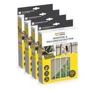 EASYmaxx Moustiquaire de fenêtre avec Protection Contre Le Pollen & Magic Click | Peut être découpée pour des fenêtres jusqu'à 110x130 cm | Montage Facile avec 12 aimants - Pas de perçage [4 Pièces]