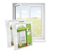 EASYmaxx Moustiquaire de fenêtre avec Velcro | Peut être découpée jusqu'à 110 x 130 cm | Montage facile de la protection anti-insectes - sans percer ni visser | Bande Velcro autocollante [2 Pièces]