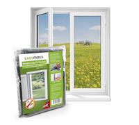 EASYmaxx Moustiquaire de fenêtre avec Velcro | Peut être découpée jusqu'à 150 x 130 cm | Montage facile de la protection anti-insectes - sans percer ni visser | Bande Velcro autocollante [Noir]