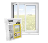 EASYmaxx Moustiquaire de fenêtre avec Velcro | Peut être découpée jusqu'à 150 x 130 cm | Montage facile de la protection anti-insectes - sans percer ni visser | Bande Velcro autocollante [Blanc]