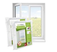 EASYmaxx Moustiquaire de fenêtre avec Velcro | Peut être découpée jusqu'à 150 x 180 cm | Montage facile de la protection anti-insectes - sans percer ni visser | Bande Velcro autocollante [2 Pièces]