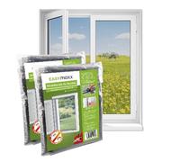 EASYmaxx Moustiquaire de fenêtre avec Velcro | Peut être découpée jusqu'à 150 x 180 cm | Montage facile de la protection anti-insectes - sans percer ni visser | Bande Velcro autocollante [2 Pièces]