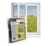 EASYmaxx Moustiquaire de fenêtre avec Velcro | Peut être découpée jusqu'à 150 x 180 cm | Montage facile de la protection anti-insectes - sans percer ni visser | Bande Velcro autocollante [Noir]