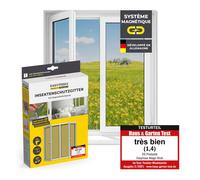 EASYmaxx Moustiquaire de fenêtre avec Fixation magnétique innovante | Moustiquaire jusqu'à 110x130 cm découpable Individuellement, Pas de perçage ni de vissage | Fixation avec 12 aimants [Noir]