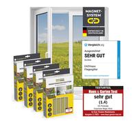 Easymaxx Moustiquaire Fenêtre 4er Set 150x130 Mouche Grille Moustiques Reseau