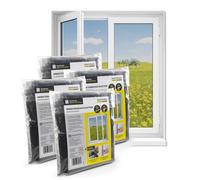EASYmaxx Moustiquaire de fenêtre avec Velcro | Peut être découpée jusqu'à 110 x 130 cm | Montage facile de la protection anti-insectes - sans percer ni visser | Bande Velcro autocollante [4 Pièces]
