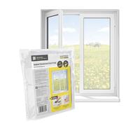 EASYmaxx Moustiquaire de fenêtre avec Velcro | Peut être découpée jusqu'à 110 x 130 cm | Montage facile de la protection anti-insectes - sans percer ni visser | Bande Velcro autocollante [Blanc]