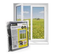 EASYmaxx Moustiquaire de fenêtre avec Velcro | Peut être découpée jusqu'à 150 x 130 cm | Montage facile de la protection anti-insectes - sans percer ni visser | Bande Velcro autocollante [Noir]