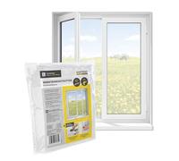 EASYmaxx Moustiquaire de fenêtre avec Velcro | Peut être découpée jusqu'à 150 x 130 cm | Montage facile de la protection anti-insectes - sans percer ni visser | Bande Velcro autocollante [Blanc]