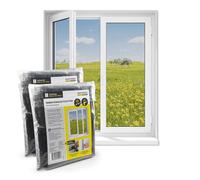 EASYmaxx Moustiquaire pour fenêtre avec bande auto-agrippante | Découpable jusqu’à 130 x 150 cm | Montage facile - sans percer ni visser | Filet anti-insectes autocollant - 2 Pièces [Noir]