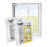 EASYmaxx Moustiquaire de fenêtre avec Velcro | Peut être découpée jusqu'à 150 x 130 cm | Montage facile de la protection anti-insectes - sans percer ni visser | Bande Velcro autocollante [2 Pièces]