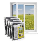 EASYmaxx Moustiquaire pour fenêtre avec bande auto-agrippante | Découpable jusqu’à 130 x 150 cm | Montage facile - sans percer ni visser | Filet anti-insectes autocollant - 4 Pièces [Noir]