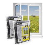 EASYmaxx Moustiquaire de fenêtre avec Velcro | Peut être découpée jusqu'à 150 x 180 cm | Montage facile de la protection anti-insectes - sans percer ni visser | Bande Velcro autocollante [2 Pièces]