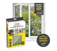 EASYmaxx Moustiquaire de fenêtre avec Protection Contre Le Pollen & Magic Click | Peut être découpée pour des fenêtres jusqu'à 110x130 cm | Montage Facile avec 12 aimants - Pas de perçage [Noir]