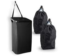 EASYmaxx Récipient de collecte de bouteilles consignées 80 l avec crochet de porte et 2 sacs de transport amovibles | Rangement pour bouteilles en verre usé et vides, récipient pour vides, collecteur