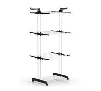 EASYmaxx Séchoir à Linge Pliable | Séchage Efficace avec 3 Niveaux, 2 Ailes latérales et Montage Facile | Peu encombrant, Polyvalent et Mobile pour l'intérieur et l'extérieur, Noir/Blanc