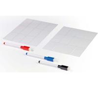 EASYmaxx Set d'écriture pour caisson lumineux - 3 crayons & 20 cartes vierges - noir/bleu/rouge