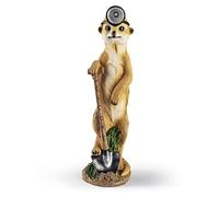 EASYmaxx Solaire DEL suricate comme mineur | Sans fil avec capteur automatique de lumière | Fidèle au détail & peint à la main | Décoratif pour jardin, balcon, terrasse | Durée d'éclairage de 8 heures