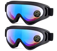 EasYoung Lot de 2 Lunettes de Ski et Snowboard - Compatibles pour Enfants, Adolescents, Adultes - Protection Contre le Vent pour Moto