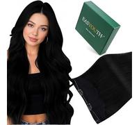 Easyouth 30cm Extension Cheveux Naturel Fil Invisible Noir Extension de Cheveux Humain Fil Invisible Le Plus Noir Wire Extensions Fils Vrais 70g #1