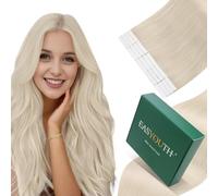 Easyouth 40cm Extension Cheveux Naturel Adhésif Invisible Blond #1000 40g | Extensions Adhésive Humain Invisible, Blonde Blanche pour les Femmes, 2 g/pièces 20 pièces, Mélange Naturel, Look Élégant