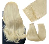 Easyouth Blonde Tissage Invisible à Trous PU Tissage Naturel Cheveux Humains Blonde Blanche Extension Cheveux Naturel Weft Butterfly 60cm 100g #60