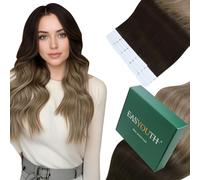 Easyouth Cheveux Naturel Adhésif Invisible Balayage Brun 40cm 40g #2/6/18