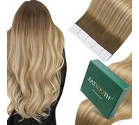 Easyouth Extension Adhesive Cheveux Humain Balayage Blond Extensions Cheveux Naturel Adhesif Brun Moyen à Blond Platine Ombre Adhesive Extension Natural Hair Droit 45cm 40g 20Pcs #6/27/60