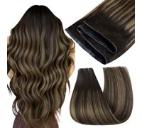 Easyouth Extension Cheveux Humains Butterfly Weft Brun 55cm 100g #2/8/2 | Brun Foncé Balayage Brun Clair, Naturel Tissage Invisible PU OVO Ombre, Tissage Cheveux Humains Remy, Résultat Naturel