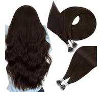 Easyouth Nano Ring Extension Cheveux Naturel 45cm Brun Extension de Cheveux Humains Nanoring Brun Foncé #2 Extension Cheveux Vrais Nano Loop Invisible 50g 1g/s