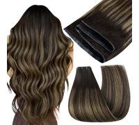 Easyouth Naturel Tissage Invisible à Butterfly Weft Balayage Brun Fonce Ombre Brun Fonce Clair Extensions de Cheveux Humains Double Invisible PU OVO 45cm 100g #2/8/2