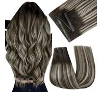 Easyouth Naturel Tissage Invisible à Butterfly Weft Balayage Brun Fonce Ombre Platine Blonde Clair Extensions de Cheveux Humains Double Invisible PU OVO 45cm 100g #2/60/2