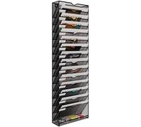 EasyPAG 16 Compartiments Métal Porte Document Mural A4 Porte Revue Suspendu Organisateur de Bureau à Suspendre Banette de Rangement Range Papier Corbeille a Courrier Murale,Noir