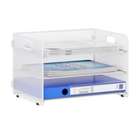 EasyPAG 3 Compartiments Métal Corbeilles à Courrier A4 Banette de Rangement Bureau Porte Revue Organisateur de Magazine Range Document Bannette Papier,Blanc