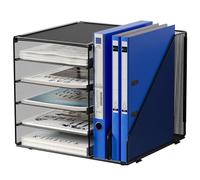 EasyPAG 7 Compartiments Métal Corbeilles à Courrier A4 Banette de Rangement Bureau Porte Revue Organisateur de Magazine Range Document Bannette Papier,Noir